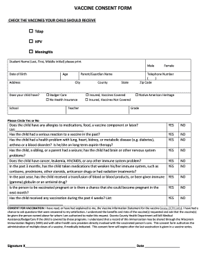 Vaccine Consent Form