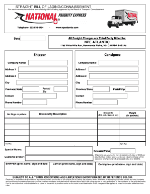 Straight Bill of Lading