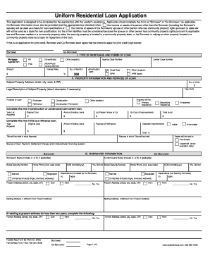 Uniform Residential Loan Application