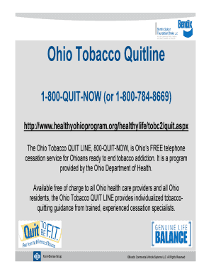 Fillable Online Ohio Tobacco Quitline Fax Email Print - pdfFiller