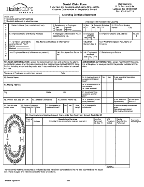 Dental Claim Form