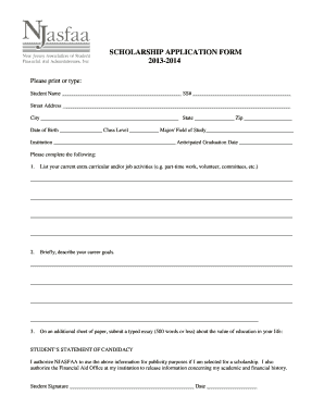Scholarship Application Form