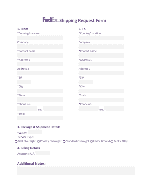 Shipping Request Form