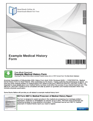 Medical Dental History Form