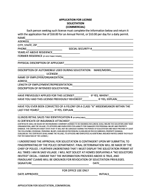 Illinois Commercial Solicitation License Application