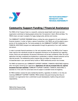 YMCA Community Support Funding Application