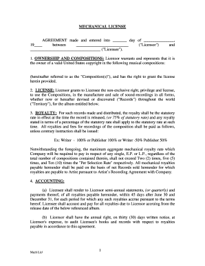 Mechanical License Agreement