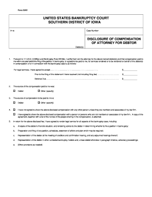 Form B203 Disclosure of Attorney Compensation
