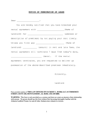 Notice of Termination of Lease