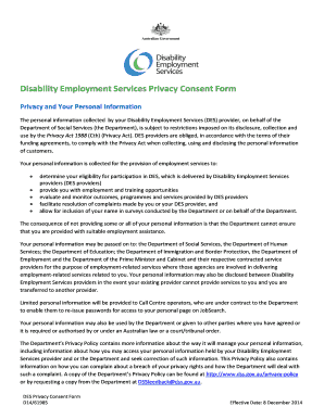 Disability Employment Services Privacy Consent Form