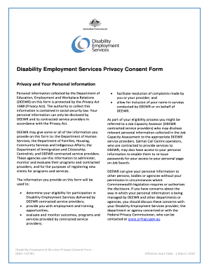 Disability Employment Services Privacy Consent Form