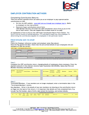 LESF Super Contribution Return Form