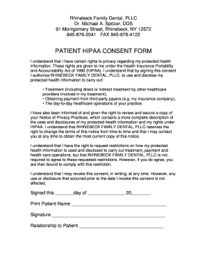 HIPAA Patient Consent Form