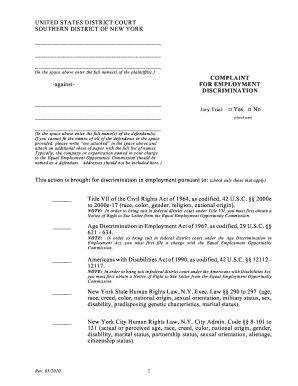 Employment Discrimination Complaint Form