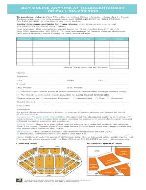 Tilles Center Ticket Order Form