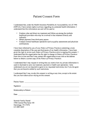 Patient Consent Form