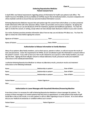 Kettering Reproductive Medicine Patient Consent Form