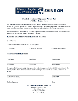 FERPA Release Form