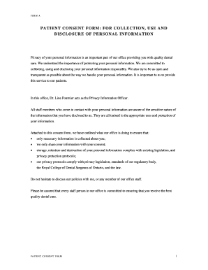 Patient Consent Form for Personal Information