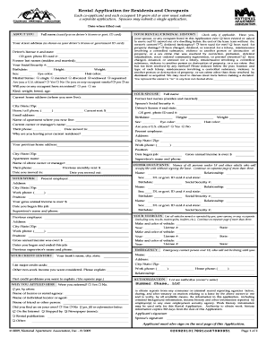 Rental Application for Residents and Occupants