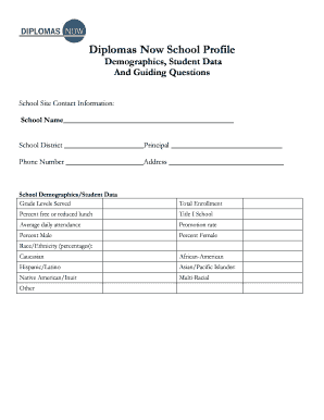 Diplomas Now School Profile Form