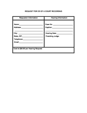 Request for Court Recording CD
