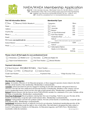 NAEA/WAEA Membership Application