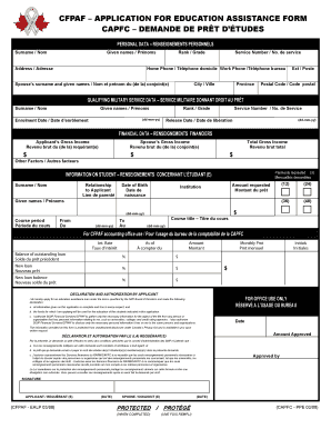 Canada Education Assistance Loan Application Form