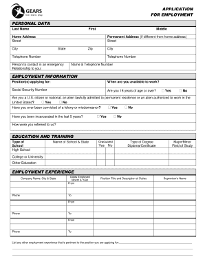 Employment Application Form