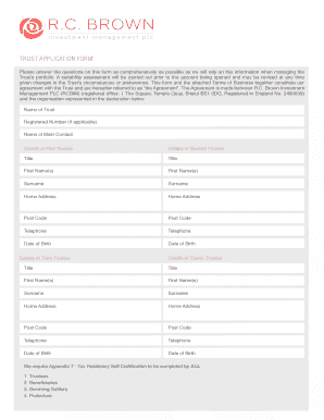 Trust Application Form