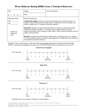 Direct Behavior Rating Form