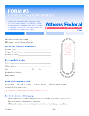 Automatic Payment Request Form
