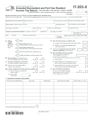 New York State Amended Nonresident Income Tax Return