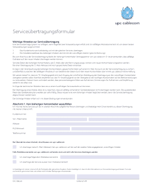 Serviceübertragungsformular