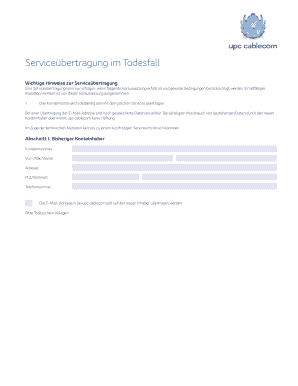 Serviceübertragung im Todesfall