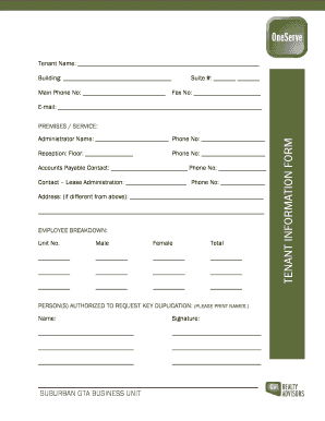 Tenant Information Form