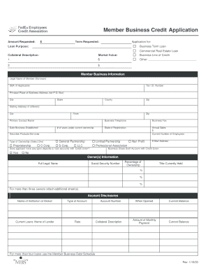 Member Business Credit Application