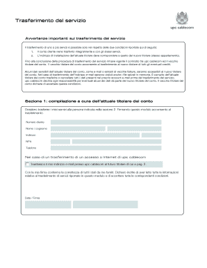 Trasferimento del servizio