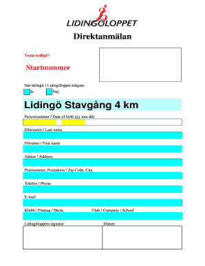 Lidingöloppet Registration Form