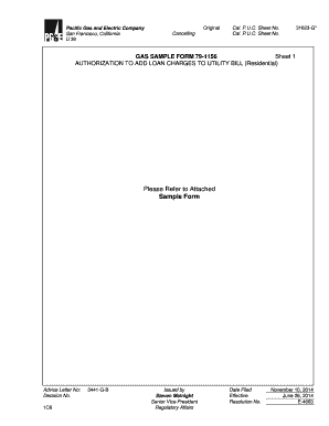 Authorization to Add Loan Charges to Utility Bill