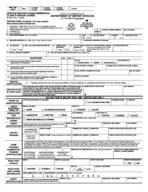Connecticut Non-Commercial Driver License Application