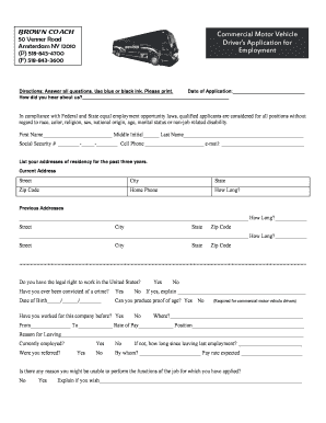 Commercial Motor Vehicle Driver Application