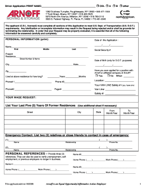 Driver Application Form