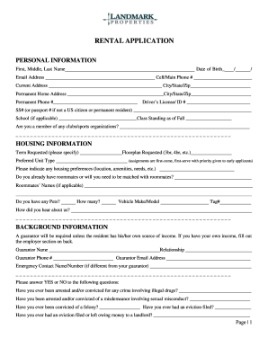 Rental Application Form