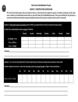 Main Street Rehabilitation Construction Survey