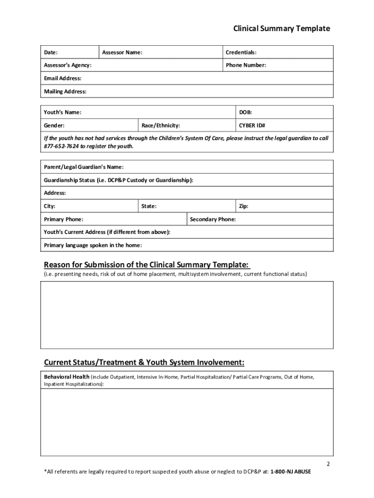Clinical Summary Template