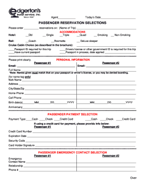 Travel Reservation Form