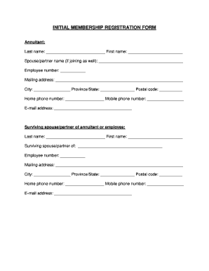 Homeowners association board resolution template - INITIAL MEMBERSHIP REGISTRATION FORM - essoannuitantclubtorontonorth