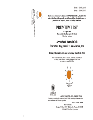 AKC Open Show Entry Form