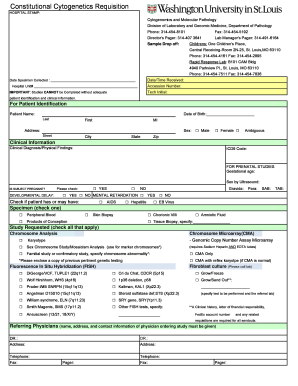 Constitutional Cytogenetics Requisition Form